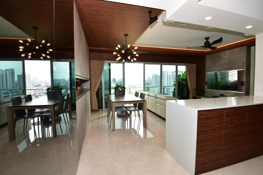 Singapore condo living and dining interior